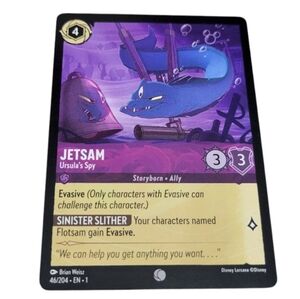 Disney Lorcana Card Jetsum Ursulas Spy First Edition Purple